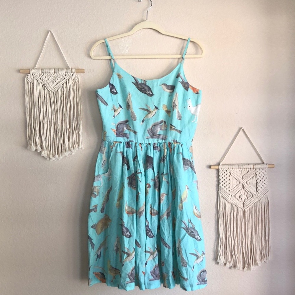 ModCloth Knitted Dove Woodland Birds Retro Dress